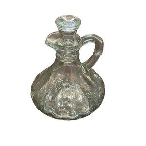 Vintage Anchor Hocking Clear Glass Cruet Bottle w/Stopper‎ - 5 1/2 inches tall